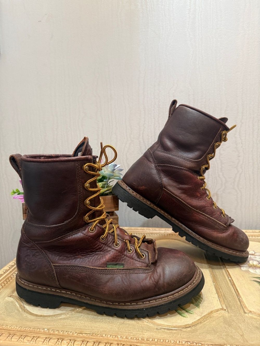 Georgia Boot Men’s Georgia Waterproof Logger Brown Boots G101 Men’s Sz 11.5 Wide